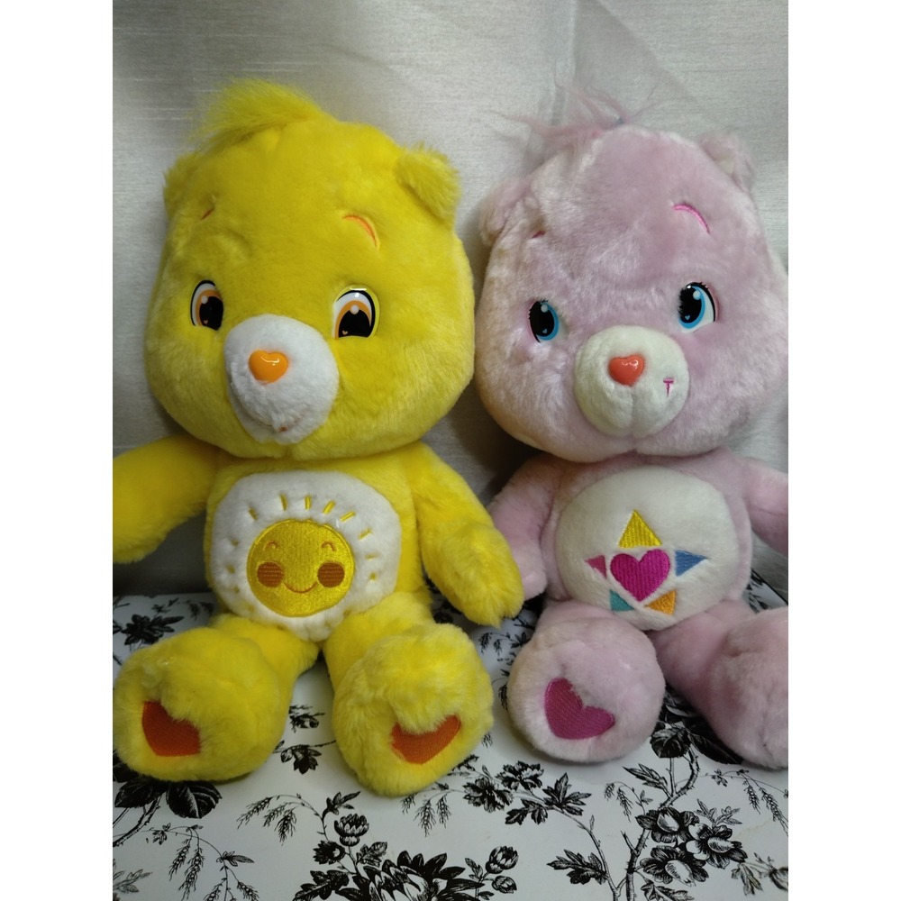 Care Bears 2008 Yellow And Pink Set, Stuffed Plushies